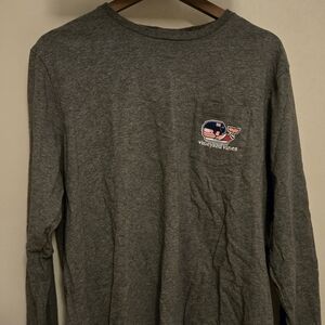 Vineyard Vines Men's Charcoal Long Sleeve Tee